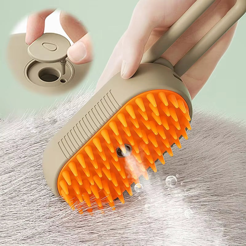 CEPILLO 3 EN 1 PARA MASCOTAS 🐾 | Masajea, Quita Pelo y Limpia con Spray – Pelaje Brillante y Hogar Limpio
