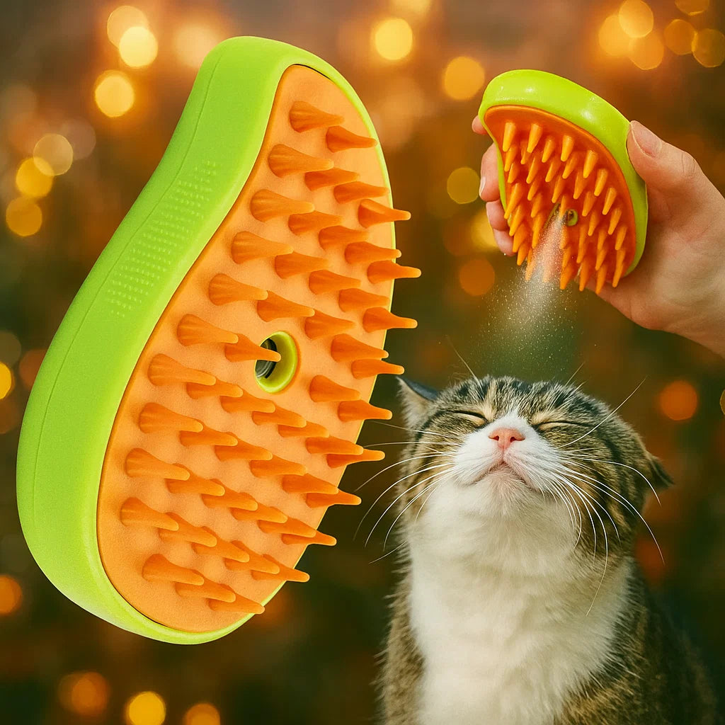 CEPILLO LIMPIADOR A VAPOR PARA MASCOTAS 🐾 | Elimina Pelo, Suciedad y Bacterias — Baño Rápido y Sin Estrés