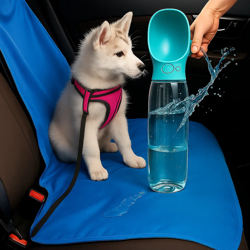 Paquete “Clean & Sip” Funda Protectora + Bebedero Portátil para Mascotas
